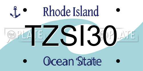 TZSI30 Rhode Island License Plate