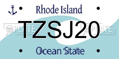 TZSJ20 Rhode Island License Plate