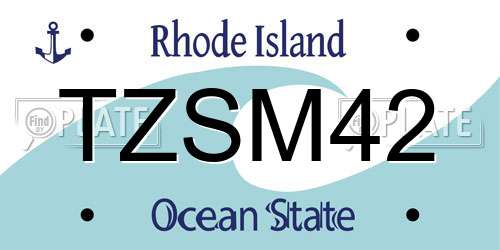 TZSM42 Rhode Island License Plate