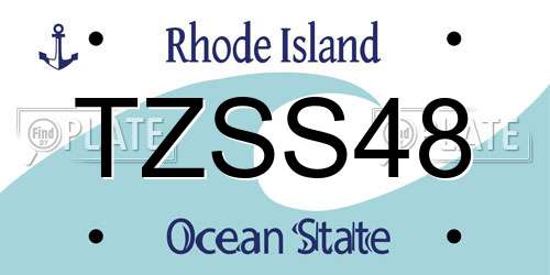 TZSS48 Rhode Island License Plate