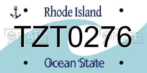 TZT0276 Rhode Island License Plate
