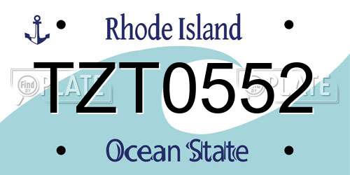TZT0552 Rhode Island License Plate