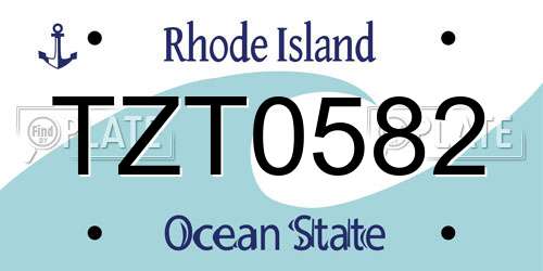 TZT0582 Rhode Island License Plate