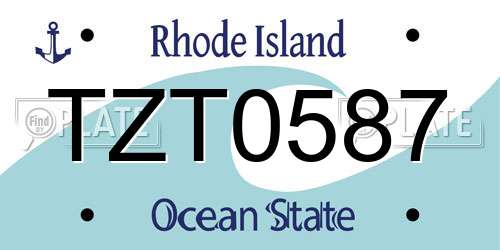 TZT0587 Rhode Island License Plate