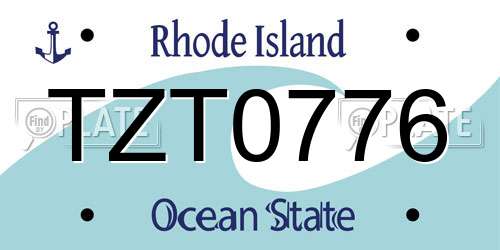TZT0776 Rhode Island License Plate