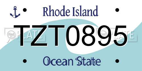TZT0895 Rhode Island License Plate