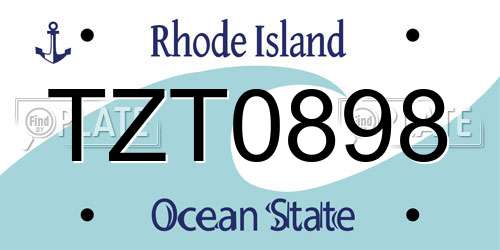 TZT0898 Rhode Island License Plate
