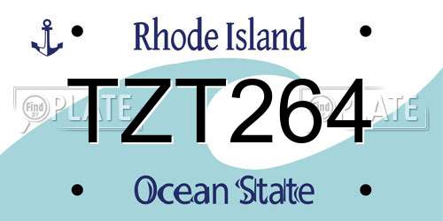 TZT264 Rhode Island License Plate