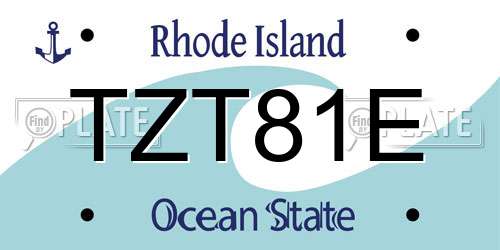 TZT81E Rhode Island License Plate
