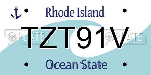 TZT91V Rhode Island License Plate