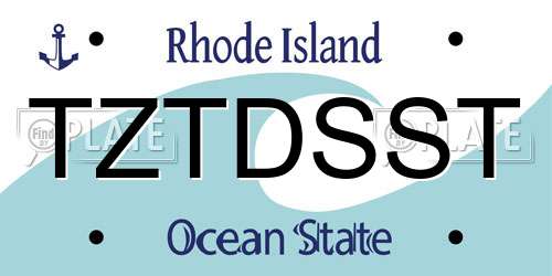 TZTDSST Rhode Island License Plate