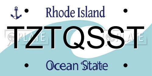 TZTQSST Rhode Island License Plate