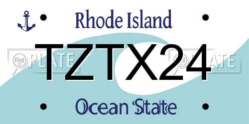 TZTX24 Rhode Island License Plate