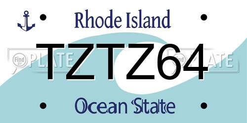 TZTZ64 Rhode Island License Plate