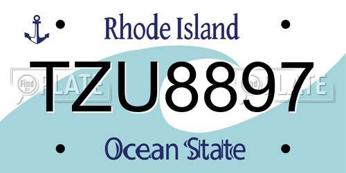 TZU8897 Rhode Island License Plate