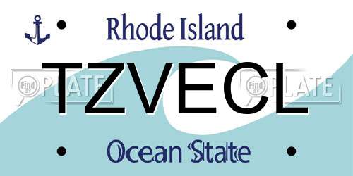 TZVECL Rhode Island License Plate