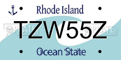 TZW55Z Rhode Island License Plate