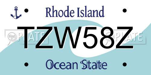 TZW58Z Rhode Island License Plate