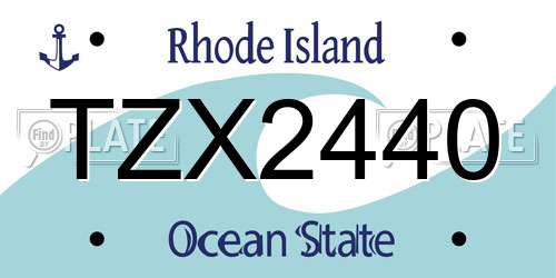 TZX2440 Rhode Island License Plate