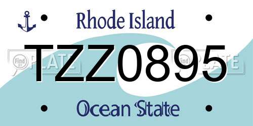 TZZ0895 Rhode Island License Plate