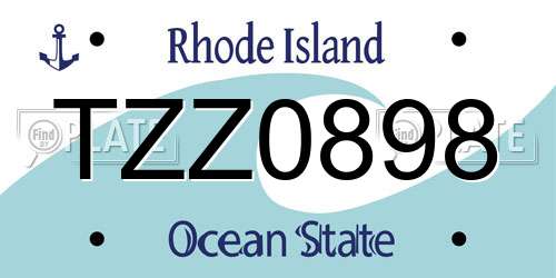 TZZ0898 Rhode Island License Plate