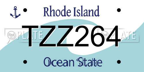 TZZ264 Rhode Island License Plate