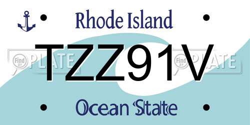 TZZ91V Rhode Island License Plate