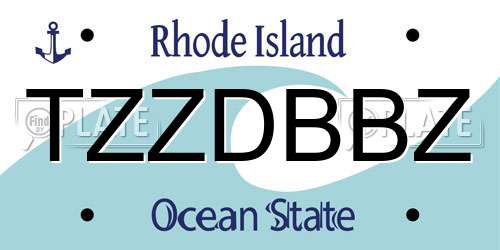 TZZDBBZ Rhode Island License Plate