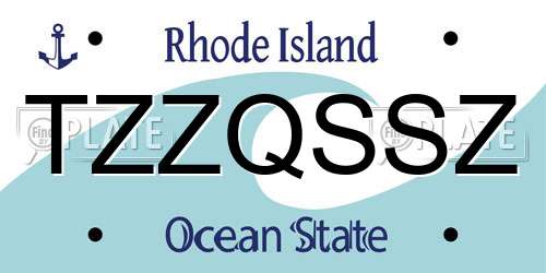 TZZQSSZ Rhode Island License Plate