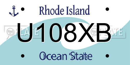 U108XB Rhode Island License Plate