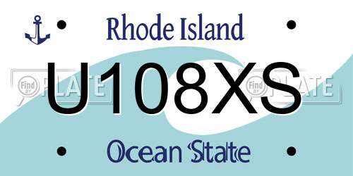 U108XS Rhode Island License Plate