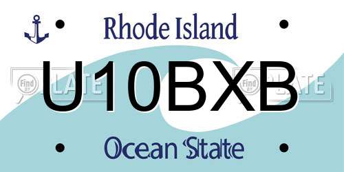 U10BXB Rhode Island License Plate
