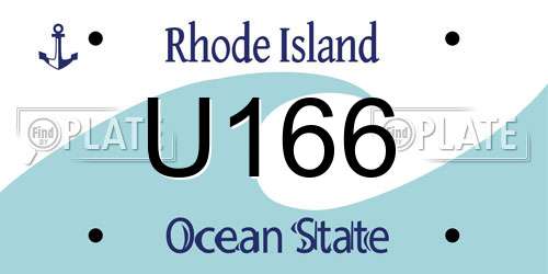 U166 Rhode Island License Plate