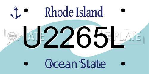 U2265L Rhode Island License Plate