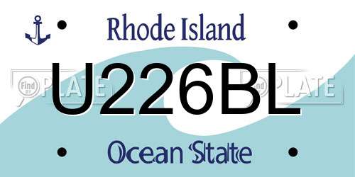 U226BL Rhode Island License Plate
