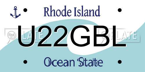 U22GBL Rhode Island License Plate
