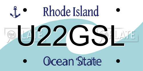 U22GSL Rhode Island License Plate