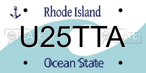 U25TTA Rhode Island License Plate