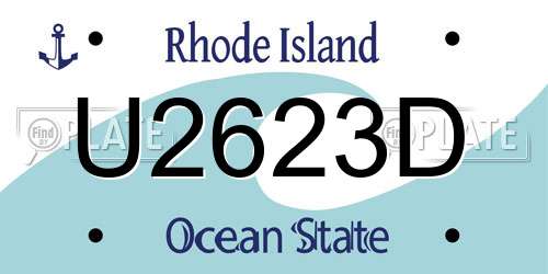 U2623D Rhode Island License Plate