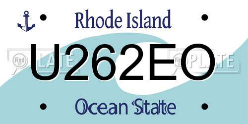 U262EO Rhode Island License Plate