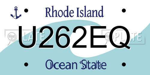 U262EQ Rhode Island License Plate