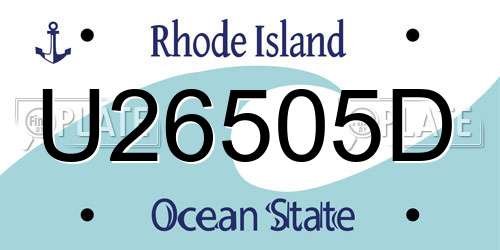 U26505D Rhode Island License Plate