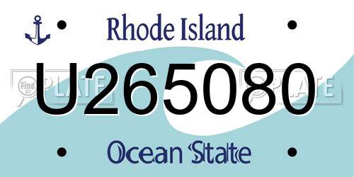 U265080 Rhode Island License Plate