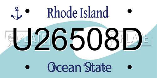 U26508D Rhode Island License Plate
