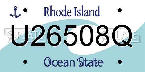 U26508Q Rhode Island License Plate