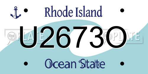 U2673O Rhode Island License Plate