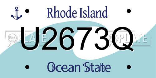 U2673Q Rhode Island License Plate