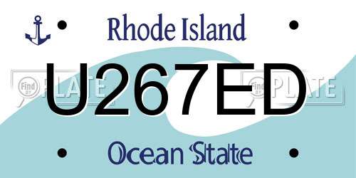 U267ED Rhode Island License Plate