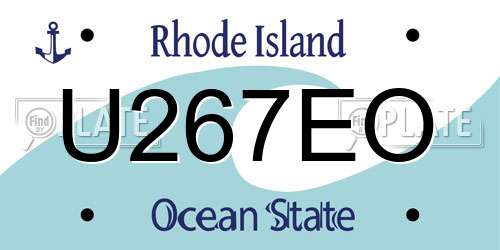 U267EO Rhode Island License Plate
