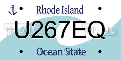 U267EQ Rhode Island License Plate